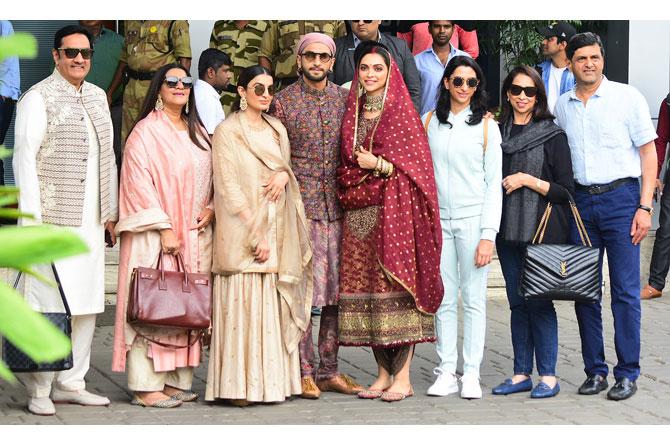 Ranveer Singh, Deepika Padukone with family arrive from Amritsar