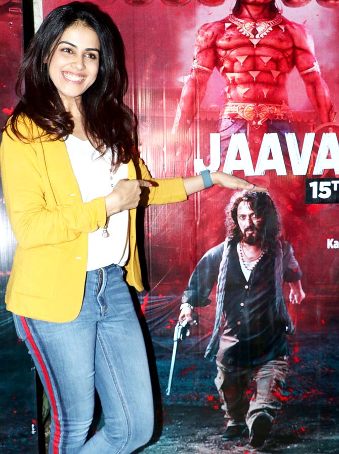 Riteish Deshmukh portrays a vertically-challenged antagonist, named Vishnu, in Marjaavaan. His avatar is already grabbing attention with kohl-lined eyes and a Trishul-shaped tikka on his forehead. Don't believe us? Check the poster in this picture. Even his wife Genelia seems to like her husband's character.