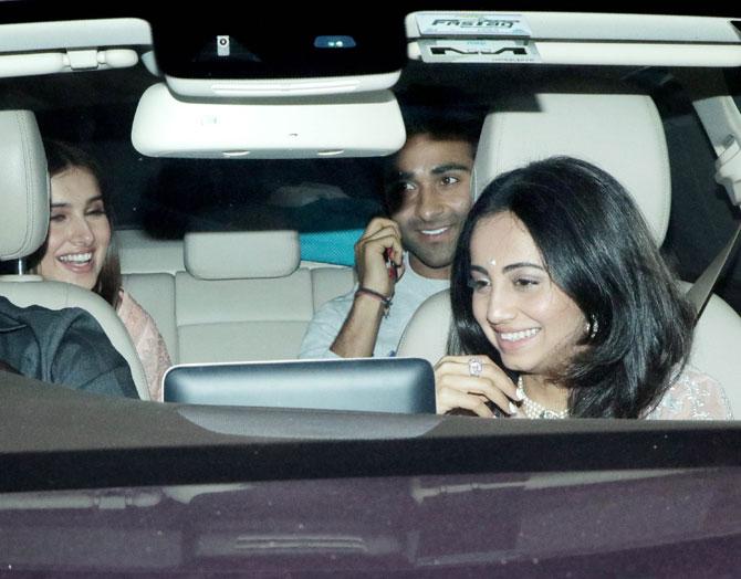 Tara Sutaria arrived with rumoured beau Aadar Jain at the screening of her film Marjaavaan at Sunny Super Sound in Juhu, Mumbai. (All pictures/Yogen Shah)