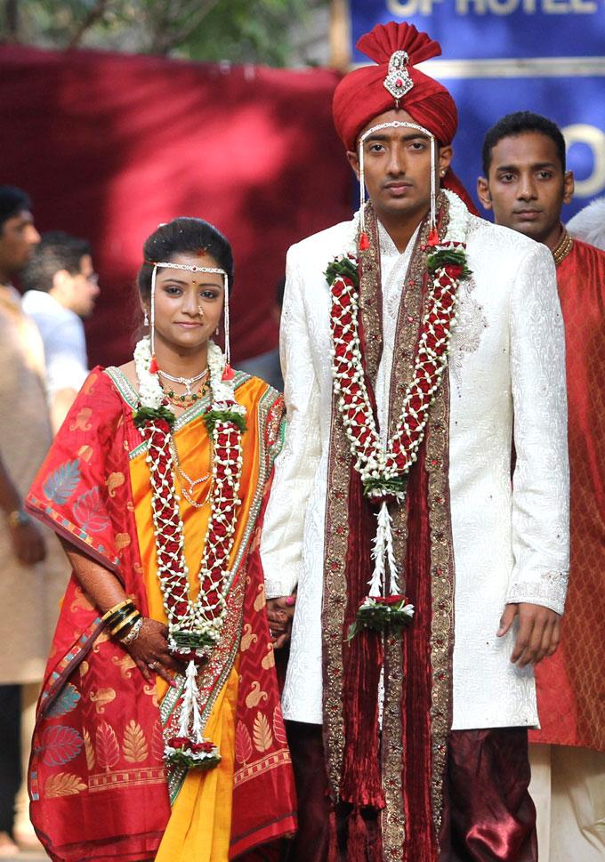 Tainted cricketer Ankeet Chavan along with his wife Neha Sambari. The couple got married on June 2, 2013, just months after Chavan was arrested in an IPL spot-fixing scandal.
