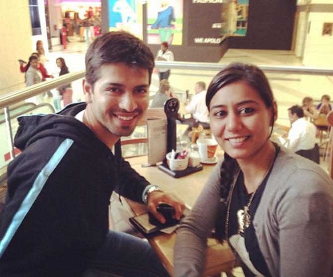 Indian cricketer Naman Ojha along with his wife Ankita Sharma during their dating years. The couple tied the knot in 2011