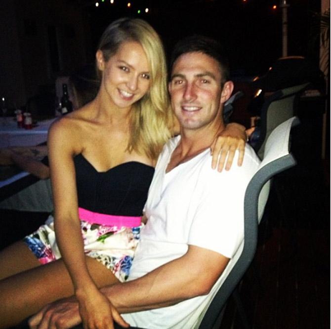 Australian opening batsman Shaun Marsh with his wife Rebecca O'Donovan. The couple got married on April 2, 2015. They have a son together named Austin