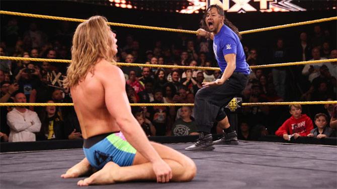 Shinsuke Nakamura prepares Matt Riddle for the Kinshasa but was stopped by Roderick Strong