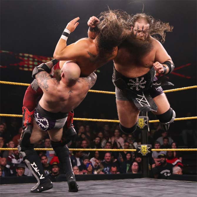The Viking Raiders took on Forgotten Sons in a tag team match and won after hitting The Viking Experience