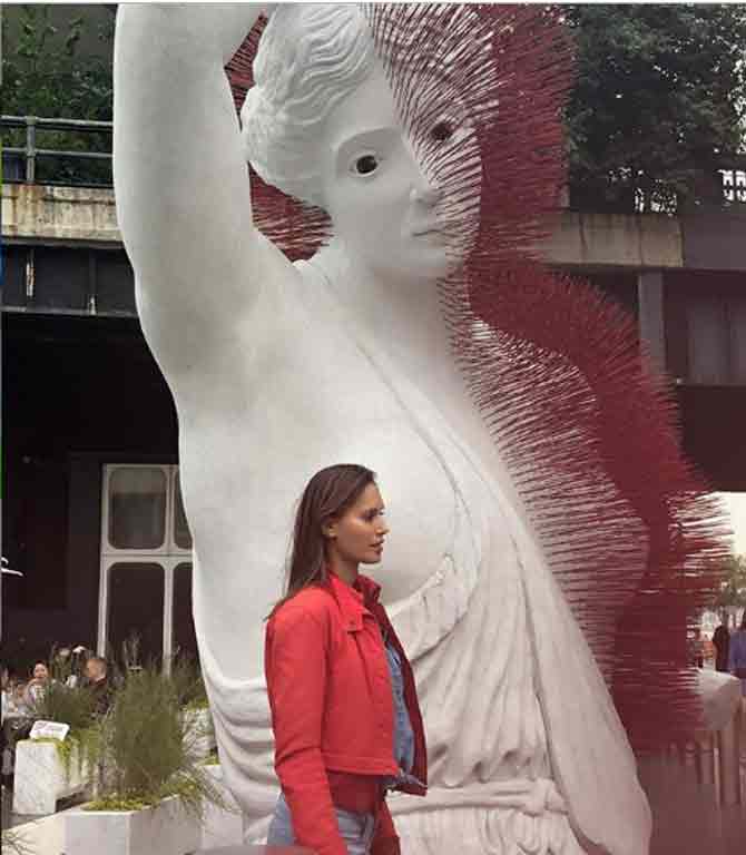Ujjwala Raut had once revealed in an interview that she hadn't even heard the names of the designers she was walking for in the beginning. In this photo, she wears a red jacket and keeps it simple with her hair loose.