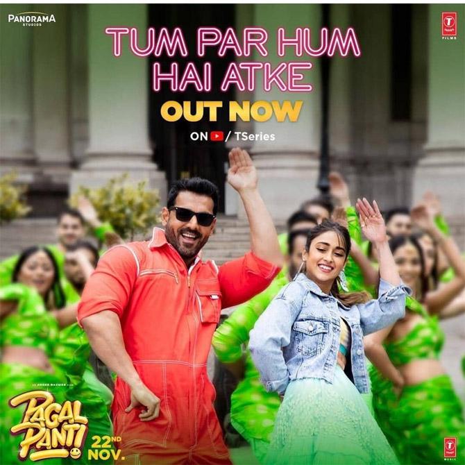 Anees Bazmee's Pagalpanti has the remix version of Tum Par Hum Hai Atke, featuring John Abraham and Ileana D'cruz. Tum Par Hum Hai Atke was a popular song during the 90s, featuring Salman Khan and Kajol from the 1998 blockbuster, Pyaar Kiya To Darna Kya. The rehashed version has been sung by Mika Singh and Neha Kakkar and the music has been given by Tanishk Bagchi.
