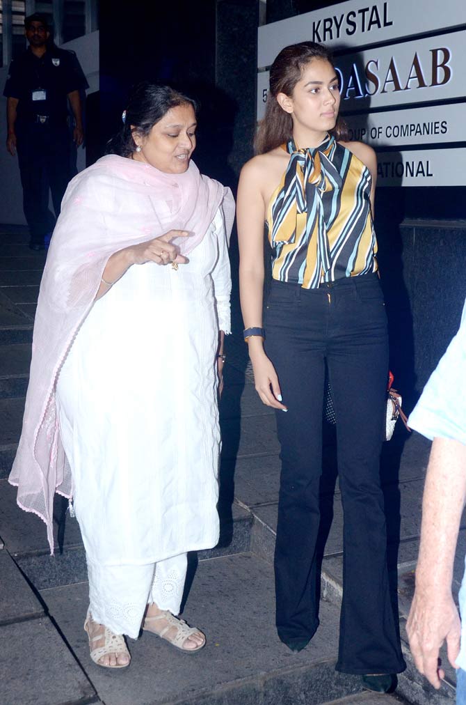 On the work front, Shahid Kapoor was last seen in Kabir Singh, he will next be seen in Hindi remake of Telugu film Jersey, which had Nani in the lead role. It's the story of a cricketer and how he battles the politics within the game and his inner demons.
In picture: Supriya Pathak and Mira Kapoor at the restaurant in Bandra.