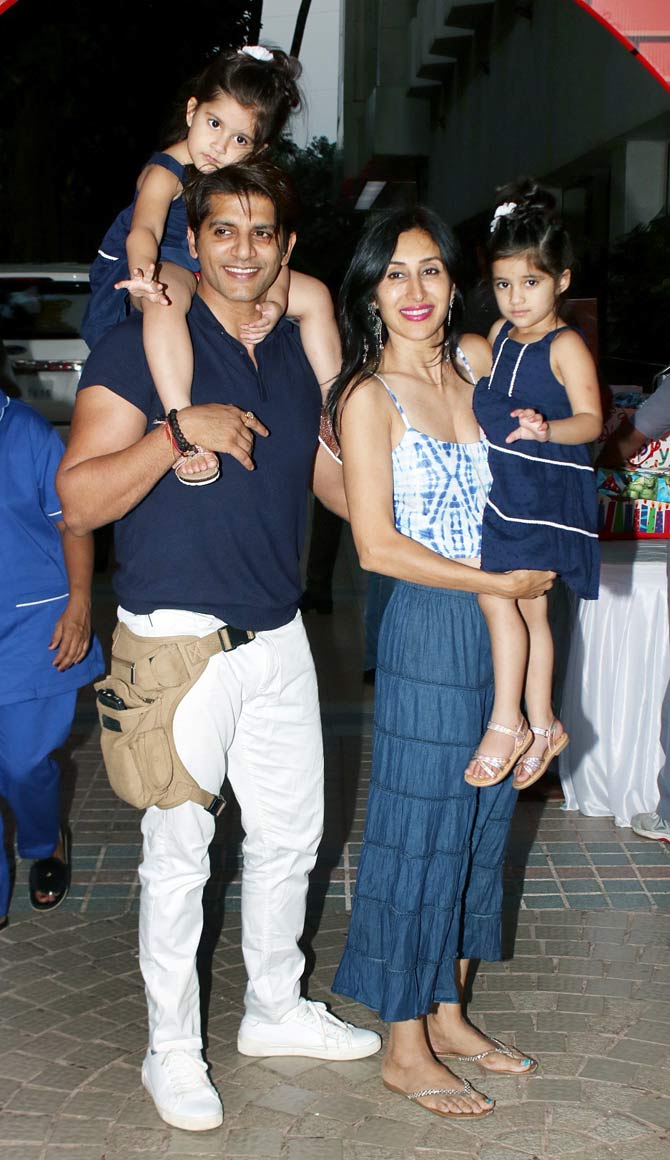 Karanvir Bohra, Teejay Sidhu attended the birthday bash with twin daughters - Vienna and Ray Bella Bohra.