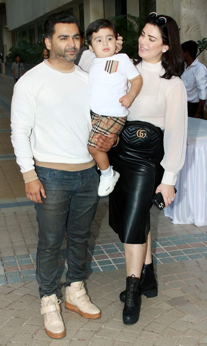 Sachiin Joshi sported a white t-shirt, paired with basic pants and funky shoes for the celebration. Urvashi Sharma was beaming in a classy white sheer top, paired with a leather skirt and lace-up ankle-length boots for the celebration.