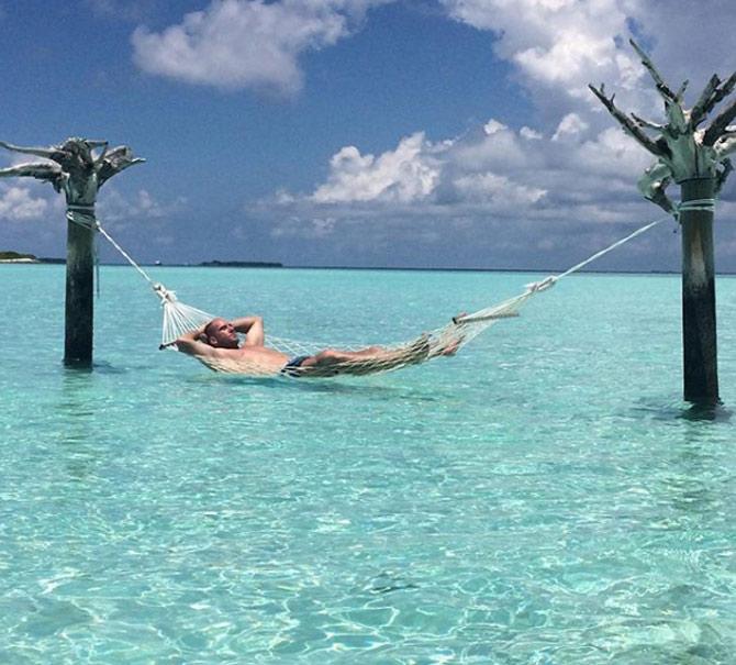 John Hastings shared this throwback photo from the Maldives and said, 'Wouldn't mind heading back there today. @deebsie15 #maldives #bitfreshinmelbs'