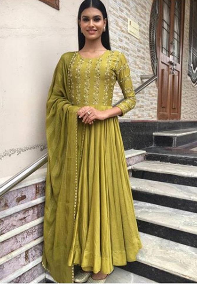 Decked in an all-green suit, Rao writes, 