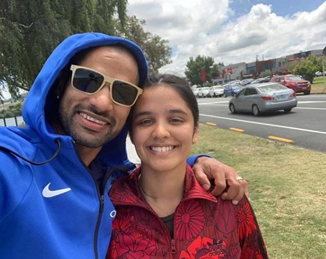 In picture: Shikhar Dhawan poses with his eldest daughter Aliyah