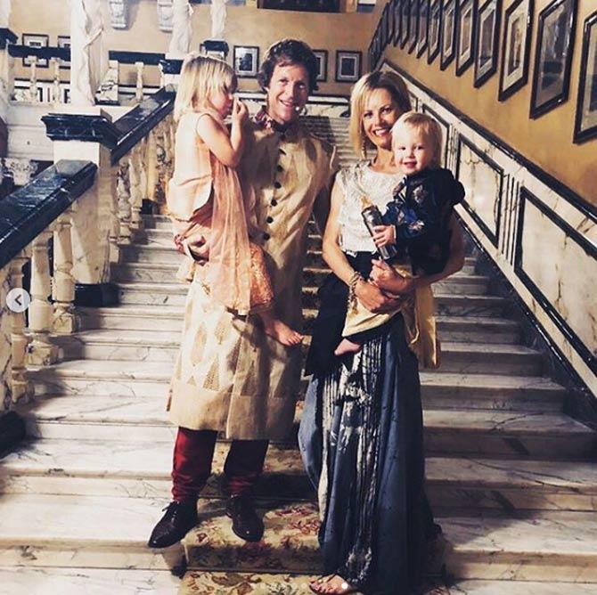 Former South African fielding legend Jonty Rhodes with his wife Melanie Wolf. Rhodes has three children - India, Ross and Daniella