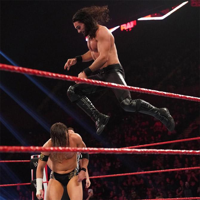 Seth Rollins and Adam Cole faced each other in a high-octane fast-paced match but however, due to interference, Rollins won via disqualification