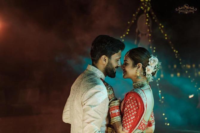 In photo: Nusrat Jahan and Nikhil Jain spell romance in this love-filled photo.