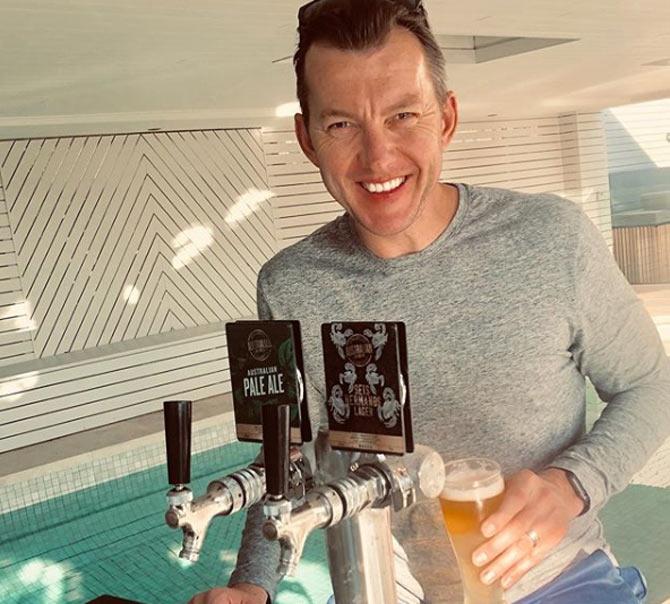 Brett Lee first began playing for a local team Oak Flats in New South Wales.
Brett Lee captioned this photo: Perfect day to settle in for a few beers Decision’s decision’s as to which one to have? Pale Ale or Seis Hermanos? @australianhotelbrewery @ausbrewery Both are tasty. Happy Sunday