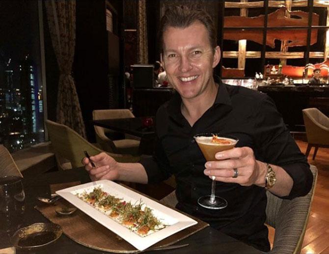 Brett Lee, known for his fierce pace, is one of the fastest bowlers in the world. His fastest delivery was recorded at 161.1 km/h. Lee captioned this pic: I feel like Japanese tonight! Thanks for spoiling me again @stregismumbai #Yuuka #bestjapaneseever #stregismumbai