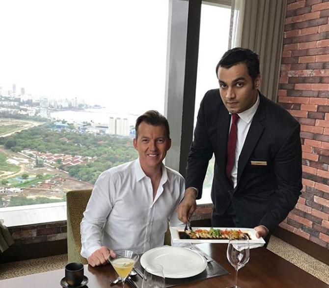 After a sumptous meal at a hotel in Mumbai, Brett Lee captioned the photo: Another quality lunch at By the Mekong. Thanks for spoiling us again! Going to miss this place when I leave. @stregismumbai #stregismumbai #bythemekong #stregis