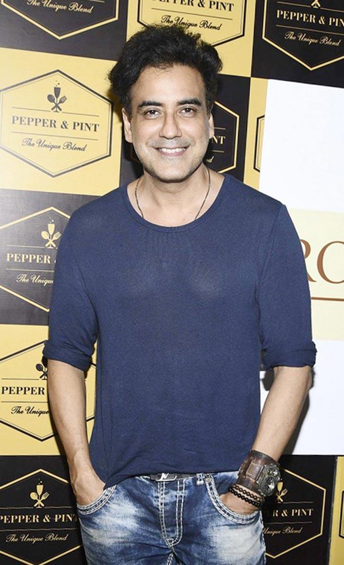 Karan Oberoi was also clicked by the shutterbugs at Rohit Verma's birthday celebration.
