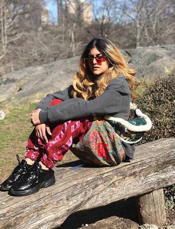 Ananya strikes a pose at Central Park, Manhattan. 