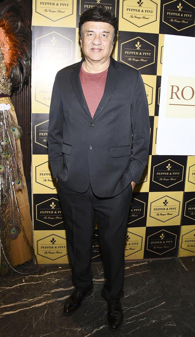 Anu Malik also attended Rohit Verma birthday party hosted at a popular resto-bar in Juhu, Mumbai. The singer suited up to attend the celebration.