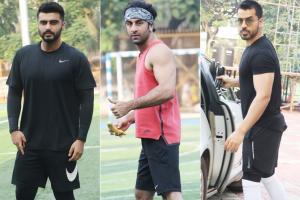Ranbir Kapoor, Arjun Kapoor, Gautam Gulati play football in Juhu