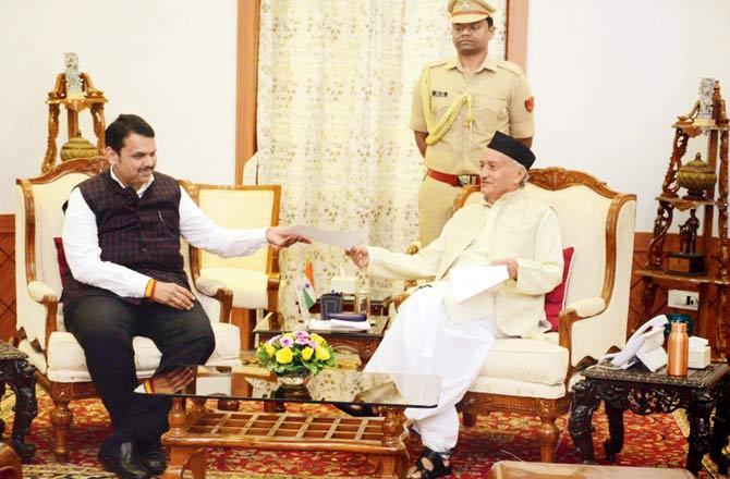 Devendra Fadnavis handed in his resignation on Tuesday
