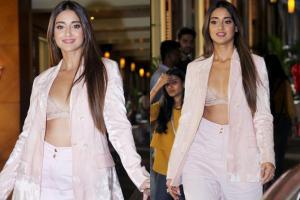 Ileana looks fab in a pantsuit with bralette at Pagalpanti promotions