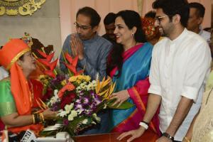Uddhav Thackeray and family have a light moment with Mumbai's new mayor
