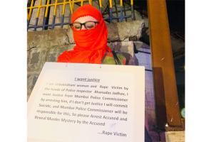 Uzbek rape victim protests outside Mumbai Police Commissioner's office