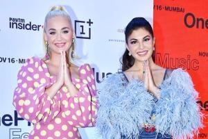 Ahead of Mumbai Concert, Katy Perry at press conference with Jacqueline