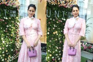 Kangana Ranaut looks pretty in pink at a salon launch in Mumbai