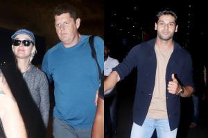 Katy Perry, Hrithik Roshan, Abhimanyu Dassani at Mumbai airport