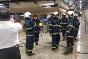 Mumbai Metro One demonstrates live fire drill at Azad Nagar station
