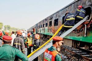 Cylinders burst as people cook food on Pakistan train; 73 killed 