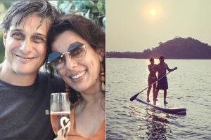 Pooja Bedi is having a good time with fiance Maneck Contractor in Goa