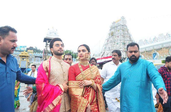 Ranveer Singh, Deepika Padukone and family at Tirupati