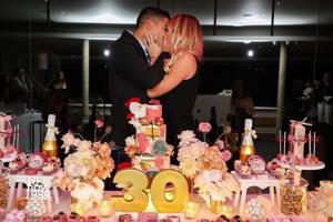 Barcelona striker Luis Suarez celebrates wife Sofia's 30th birthday