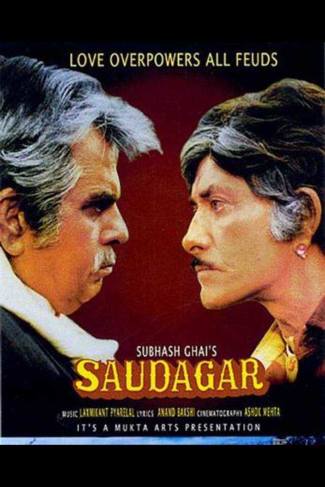 Saudagar (1991): This Subhash Ghai-directorial was a Silver Jubilee success during its release. Starring Dilip Kumar and Raaj Kumar, the story of Saudagar is based on two childhood best friends who turn sworn enemies. Saudagar also starred Manisha Koirala, Vivek Mushran, Amrish Puri, Gulshan Grover and Anupam Kher in pivotal roles.