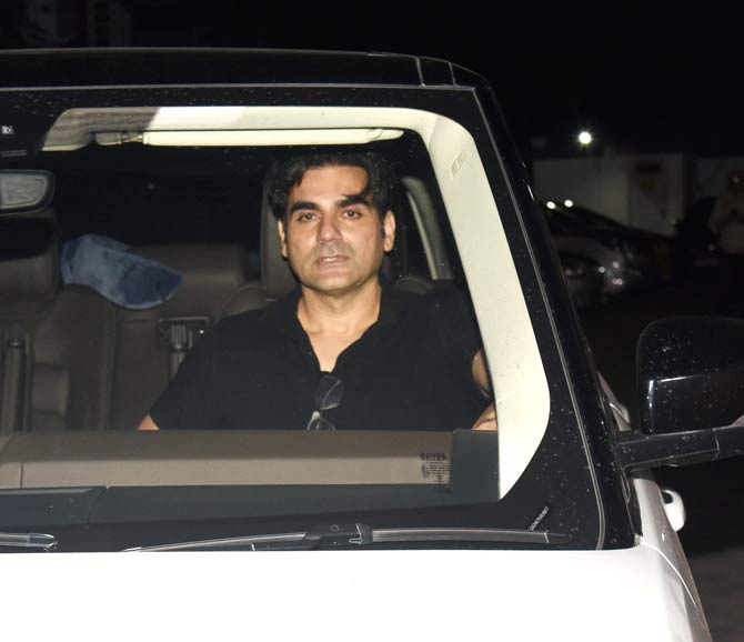 Dabangg 3 will also be Salman Khan's first movie ever to be dubbed and released in multiple languages and will also see the reunion of Salman Khan and Prabhudheva who worked together on Salman Khan's famous action flick, Wanted.
In picture: Arbaaz Khan arrives for Dabangg 3 wrap up bash at Galaxy Apartments in Bandra.