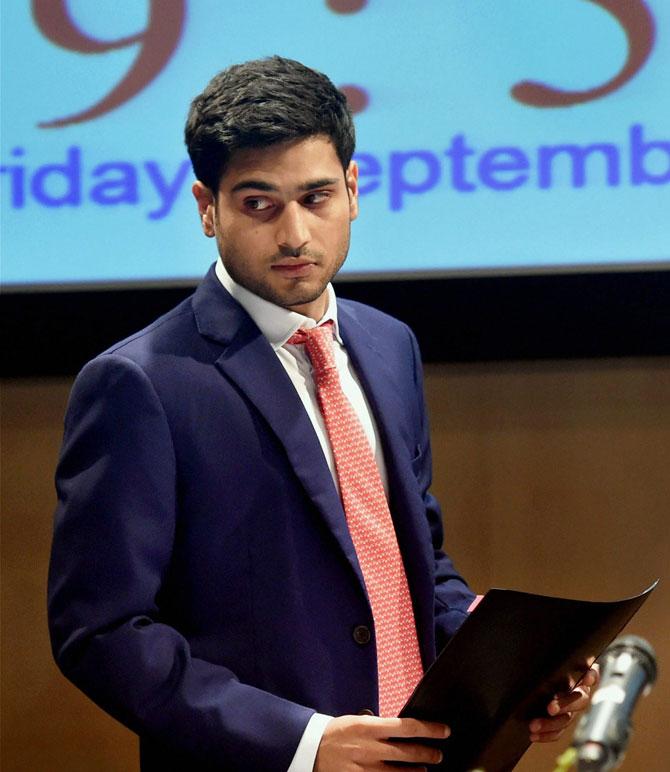 Anil Ambani's eldest son, Jai Anmol Ambani joined Reliance Infrastructure in August 2016 and has been overseeing the financial services businesses. The 27-year-old has a management degree from Warwick Business School, United Kingdom.
In picture: Jai Anmol Ambani, Executive Director, Reliance Capital Ltd at the listing ceremony of Reliance Home Finance at the National Stock Exchange in Mumbai