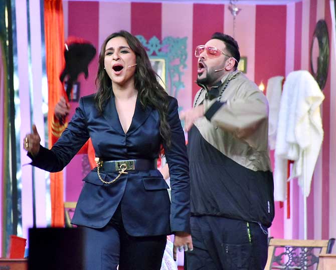Parineeti Chopra and Badshah, who also visited the Bollywood game show, had their fair share of fun and laughter on the sets. 