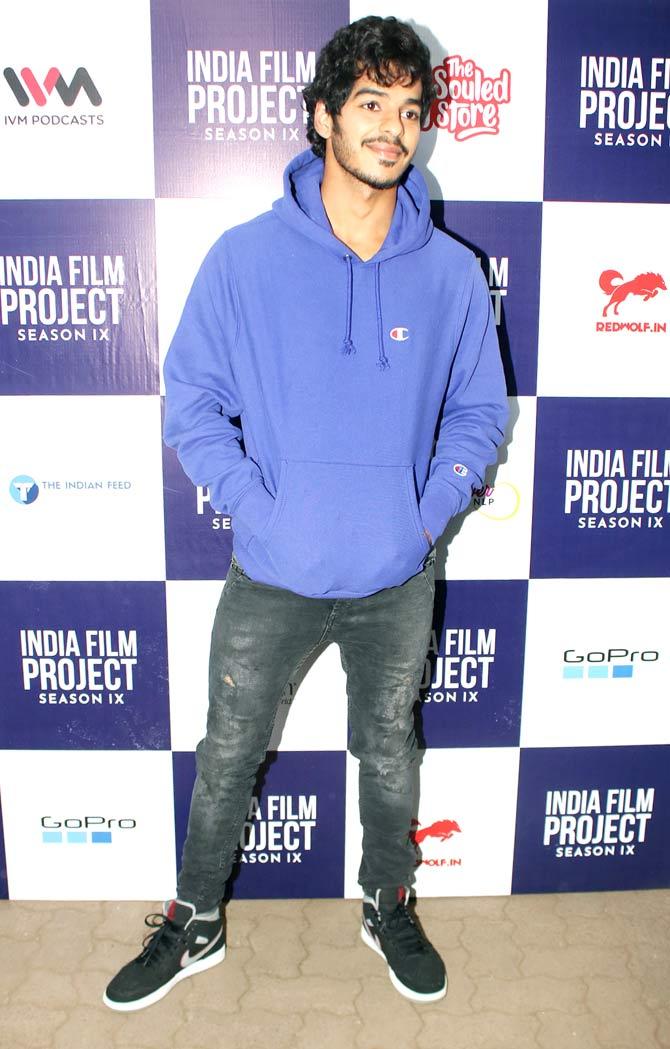 Ishaan Khatter, who made his Bollywood debut opposite Janhvi Kapoor, attended the film event hosted in Bandra, Mumbai.