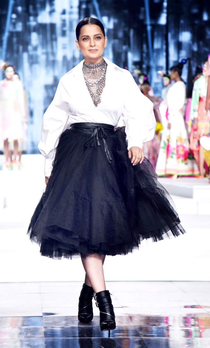 Kangana Ranaut sizzled at the ramp on the grand finale of Lotus Makeup India Fashion Week 2019, hosted on October 12, in Delhi. All pictures/Yogen Shah and Pallav Paliwal