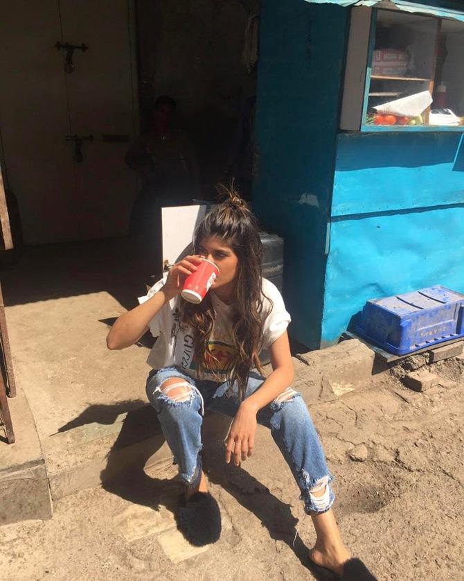 In picture: Ananya Birla sips on hot chai after a shoot. While sharing this picture, Ananya wrote: Post shoot Chai!