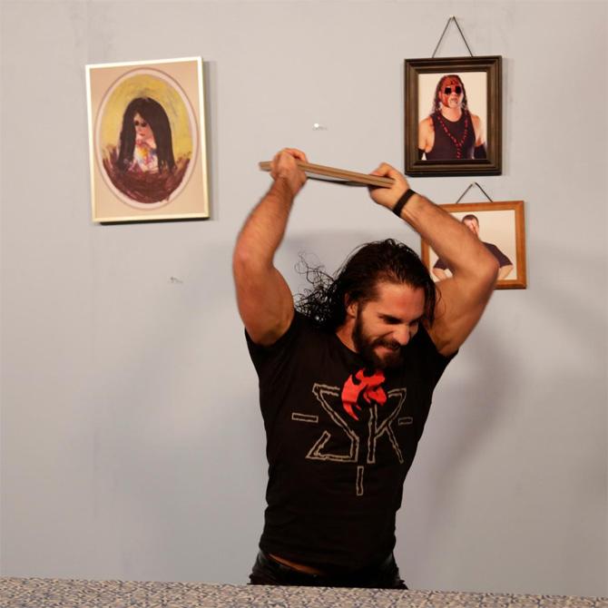 WWE Universal Champion Seth Rollins invaded Bray Wyatt's fun-house and went berserk breaking down everything in his path