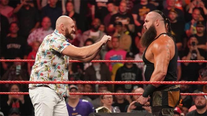 Braun Strowman and boxing champion Tyson Fury, who got into a heated brawl last week, signed their match contract. The two will face-off at Crown Jewel.