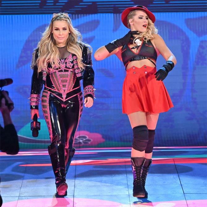Natalya and Lacey Evans teamed up to take on the women's tag team champions Kabuki Warriors. Natalya and Lacey fought each other in a Last Woman Standing match last week, which Natalya won
