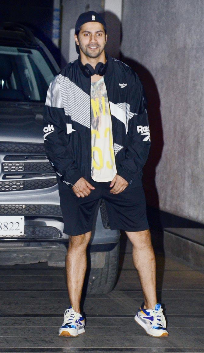 Varun Dhawan was also spotted at his gym in Bandra. Varun is currently shooting for his father Coolie No. 1 remake which also stars Sara Ali Khan.