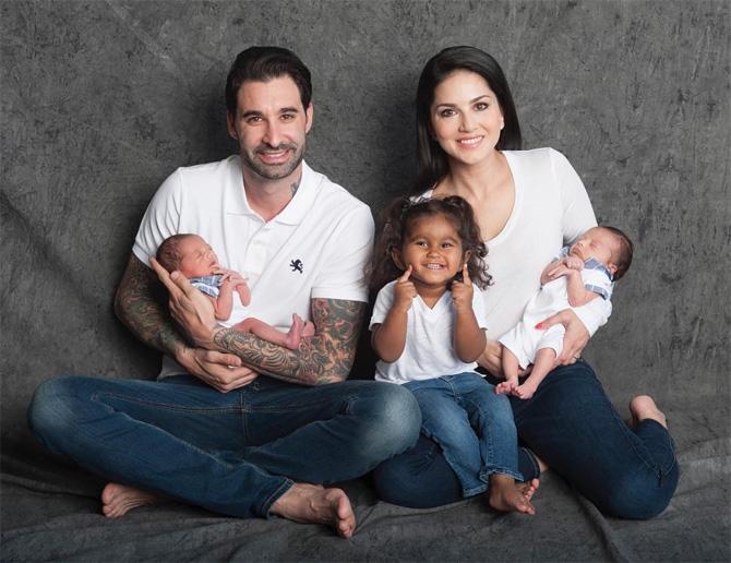After adopting daughter Nisha Kaur Weber, Sunny Leone and husband Daniel Weber became proud parents to twin boys Asher Singh Weber and Noah Singh Weber, who were born via surrogacy in February 2018. Nisha now has not one, but two younger siblings!
